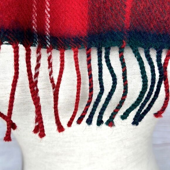 Highlander by Lochcarron Scotland Tartan Plaid Red Lambswool Scarf - Picture 6 of 8